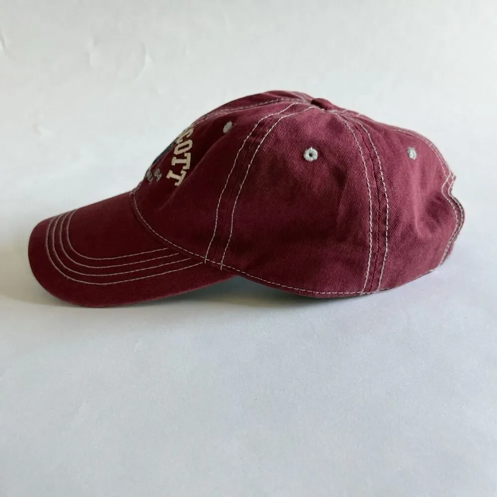 Prescott Arizona Est. 1864 Cotton Maroon Red Adjustable Buckle Backstrap Hat Cap